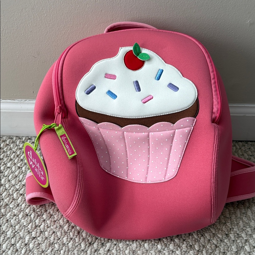 Dabba Walla Pink Backpack with Cupcake Design